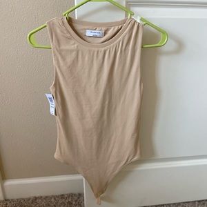 Aritzia Contour Muscle Bodysuit Warm Sand Small NWT